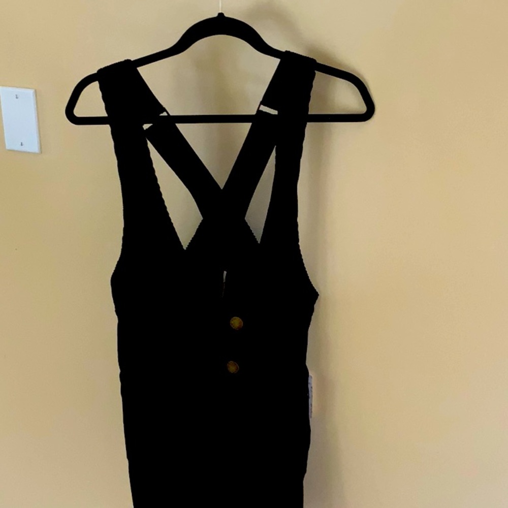 Black corduroy overall skirt by free people NWT